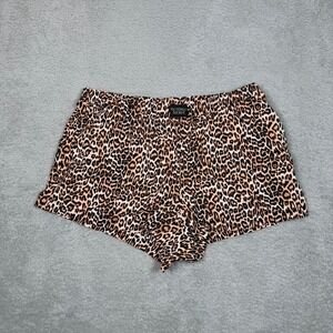 Victoria Secret Leopard Print Pajama Shorts Womens XL Brown Cotton Bottoms EUC